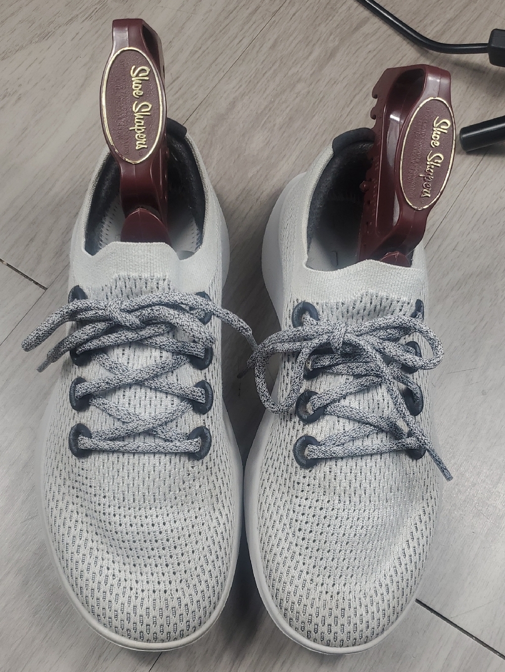 Allbirds Tree Runners Sneakers Womens 10 Cream Gray Knit Lace Up Comfort Shoes